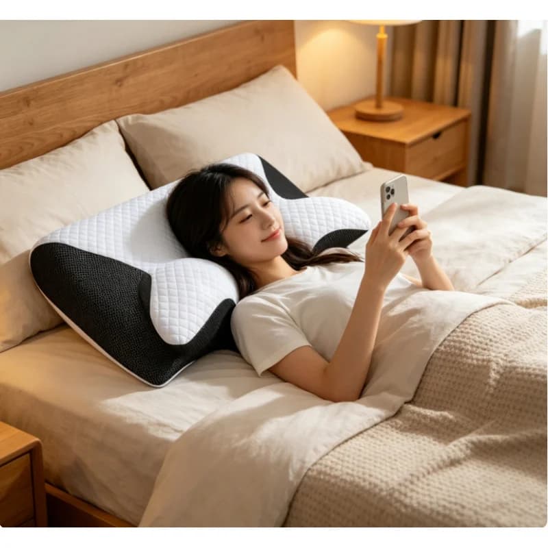 Cuscino a Farfalla in Memory Foam per Casa, Supporto Cervicale Ortopedico, Massaggio del Collo a Lento Ritorno, Comfort per il Sonno, Articoli per la Camera da Letto