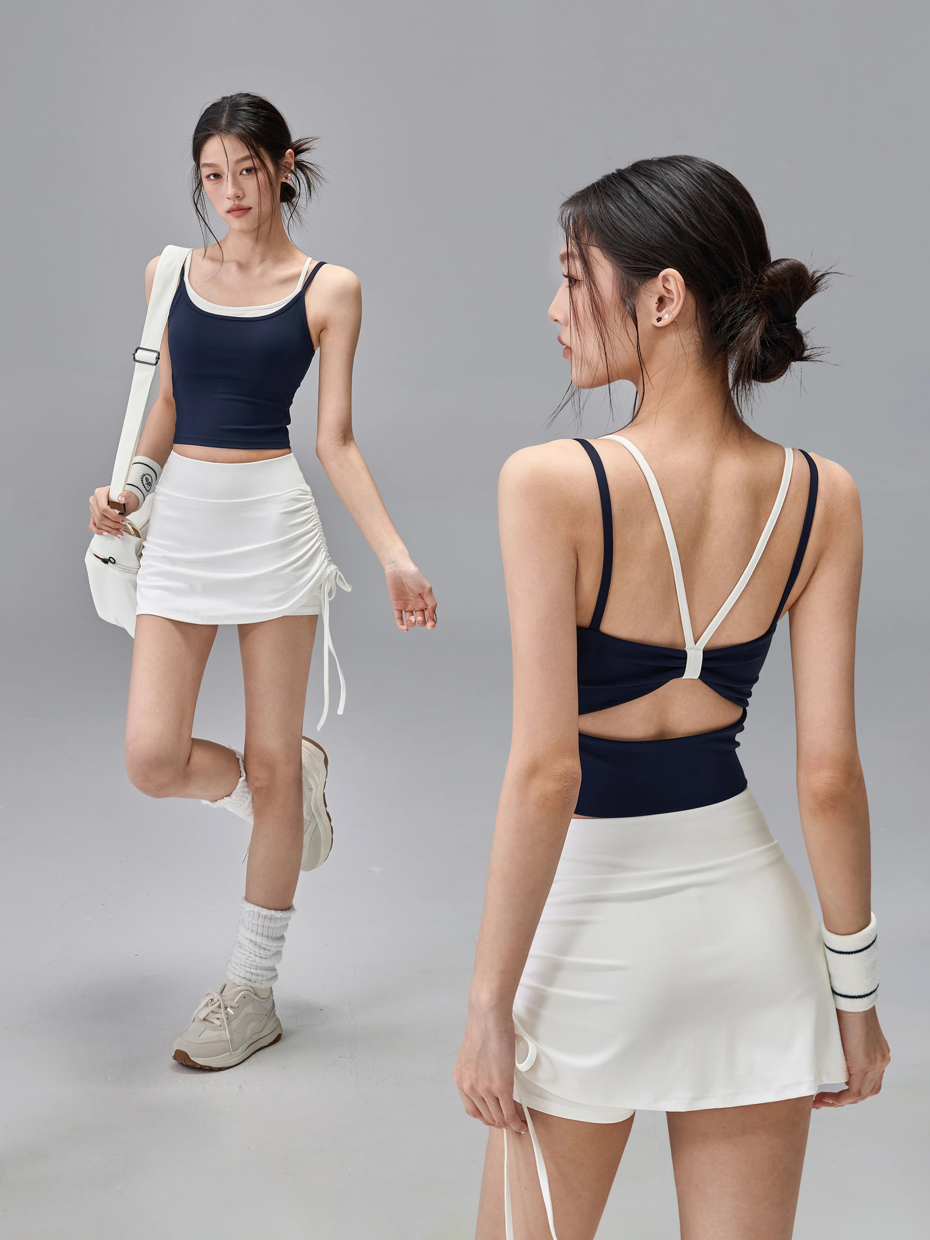 Abbigliamento Yoga ad Asciugatura Rapida e Traspirante, Top Sportivo con Imbottitura, Set Due Pezzi per Corsa, Pilates, Allenamento in Palestra, Abbigliamento Femminile