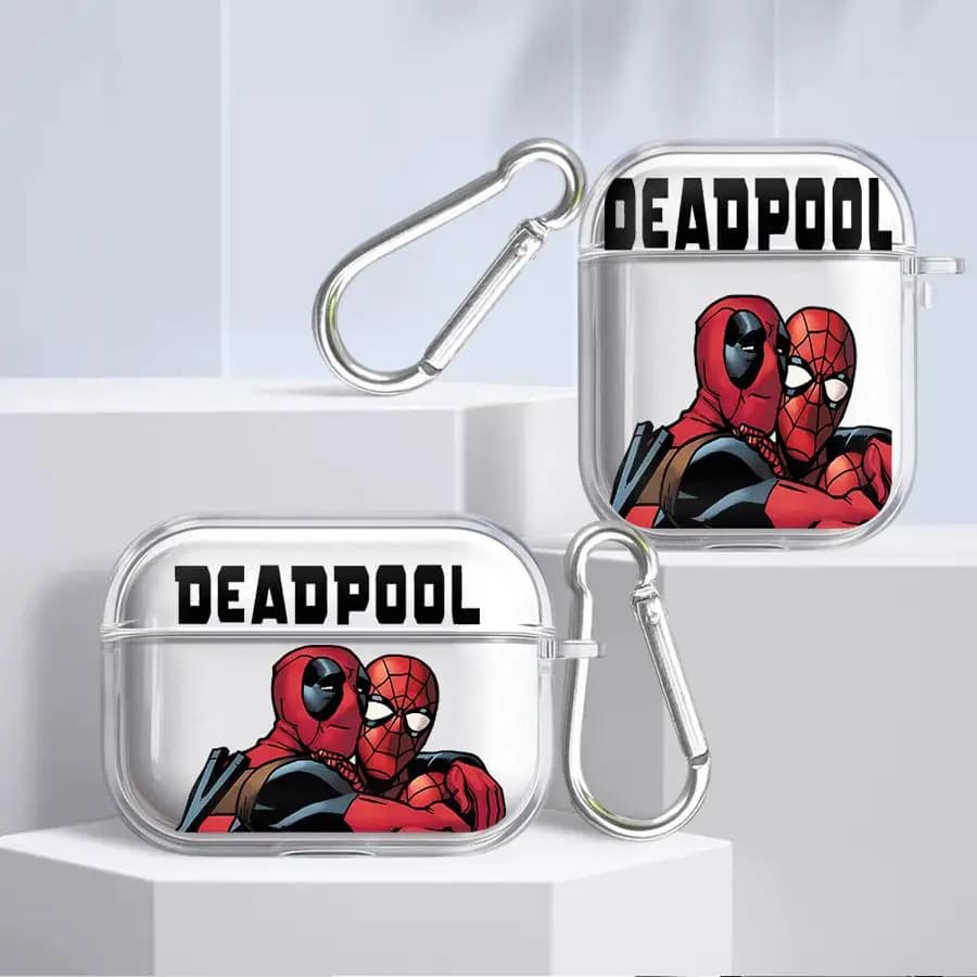 Custodia trasparente per auricolari Airpods 2 Pro 1 Pro3 4 3 Pro2 Marvel Deadpool Spiderman