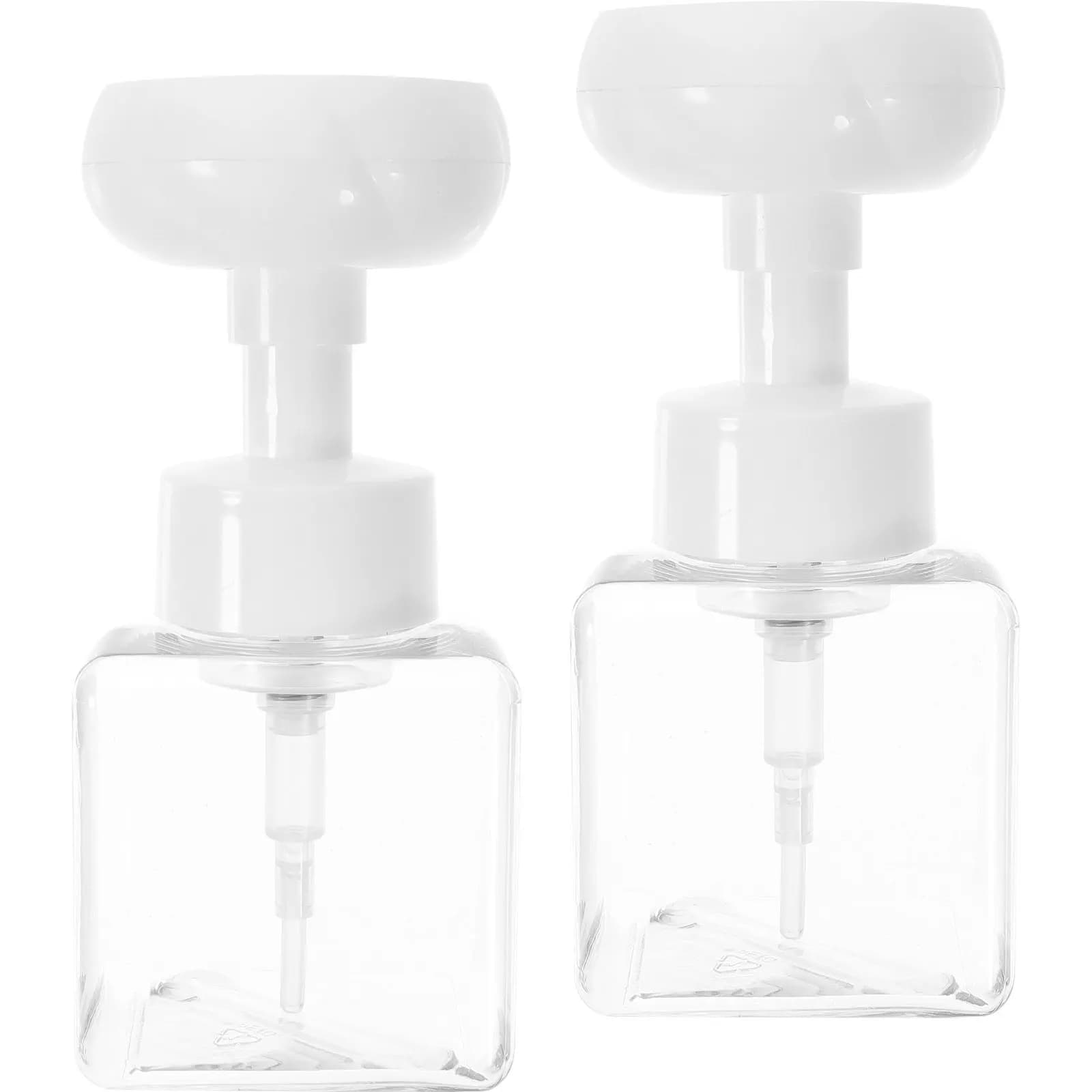 2Pcs Premium Plastic Pump Bottle Dispenser for Liquid Soap Shampoo Shower Gel Refillable Countertop Bathroom Decor Gift