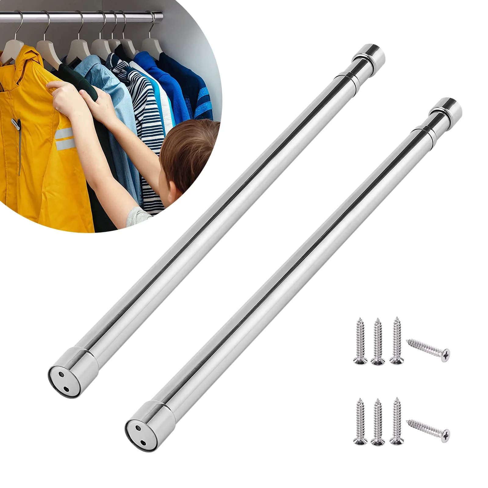 Wardrobe Binary Extensible Clothing Binary 56-100 cm Rod for drying clothes without punching, clothes hangers, rail pole for adjustable wardrobe