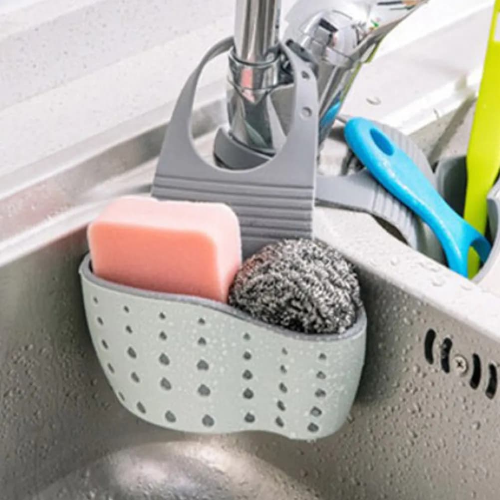 2 Pezzi Cestello Sospeso Robusto e Resistente a Doppio Strato per Lavello, Organizzatore per Spugne, Sapone e Prodotti per la Pulizia