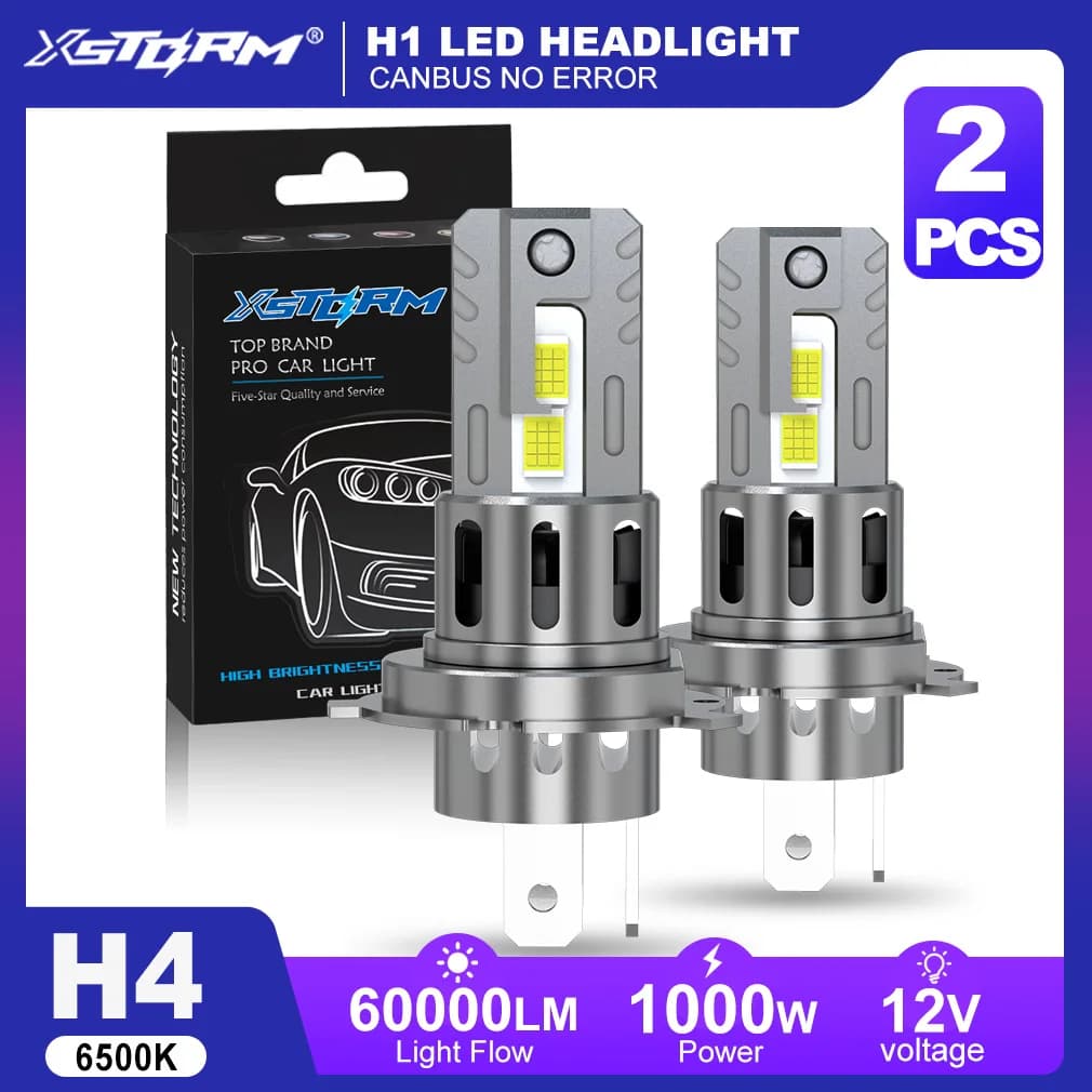 XSTORM H4 HA CONDOTTO LA Luce H11 H7 9005 Faro A LED Canbus 1000W 60000LM Lampadina per auto Fascio alto e basso con ventola Lampada a diodi LED automatica