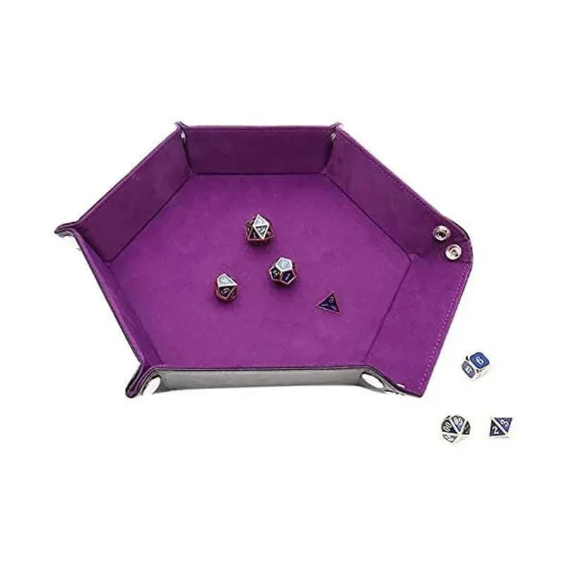 1 vassoio per dadi esagonale e scatola di immagazzinaggio varie, gioco da tavolo, vassoio per dadi, accessori, torre per dadi in pelle