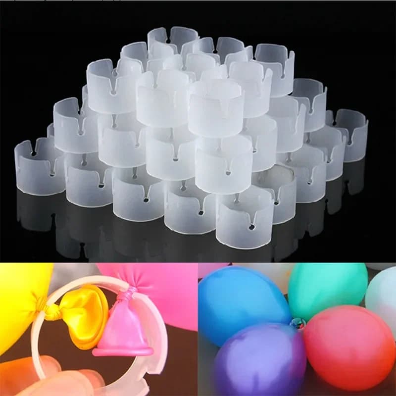 50 Pezzi Anelli per Palloncini in Plastica, Clip Rotonda a Arco Multifunzione, Fibbia per Colonna di Palloncini, Decorazione per Feste di Halloween