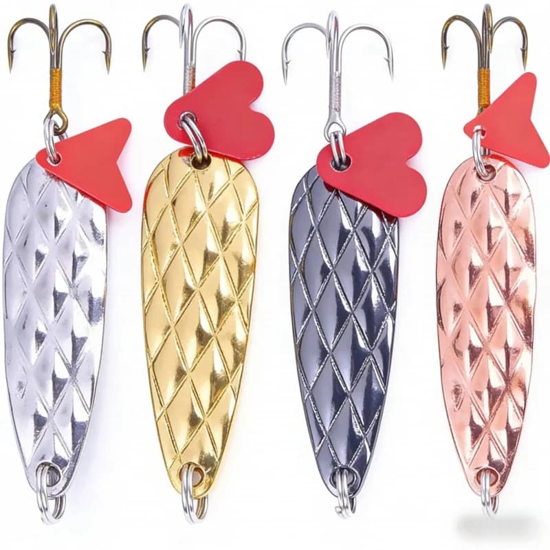 Artificial Metal bait with Ananas Motive and 4,5cm 9g 6No sequins. I love small fishing tip to bean bean for low, special for fresh and salt water, universal Bai