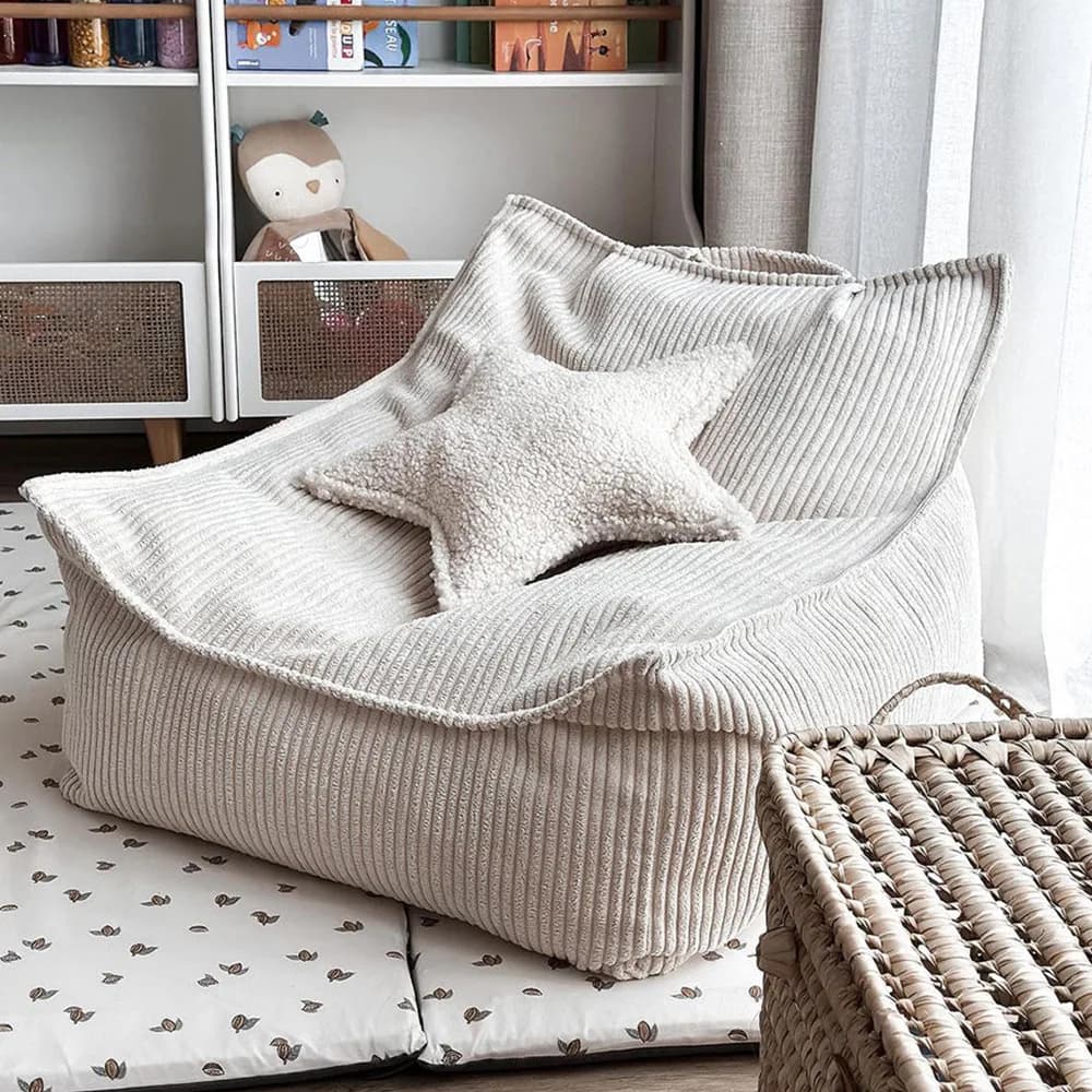 Popolare pouf in velluto a coste per soggiorno, camera da letto, balcone, stile tatami, comodo per rilassarsi e dormire.