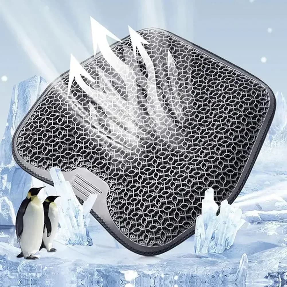 NUOVO supporto lombare per auto con cuscino per schienale traspirante in gel di seta ghiacciata a nido d'ape per schienale ventilato per sedia da guida e da ufficio