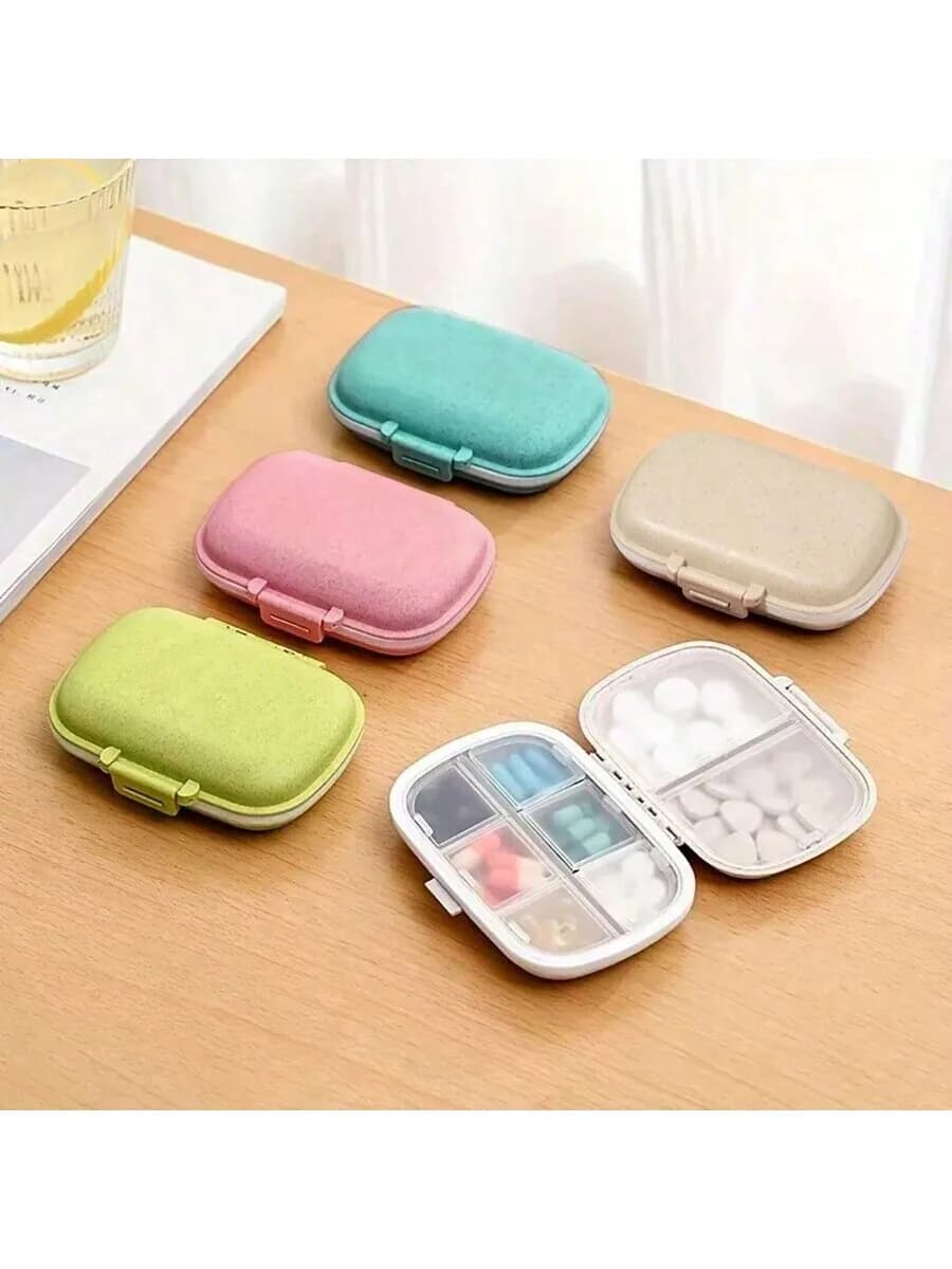1pc Mini Portable Pill Organizer, Large Capacity Medicine Box, Jewelry Storage Box, Split Package Pills Tablets Sealed Storage
