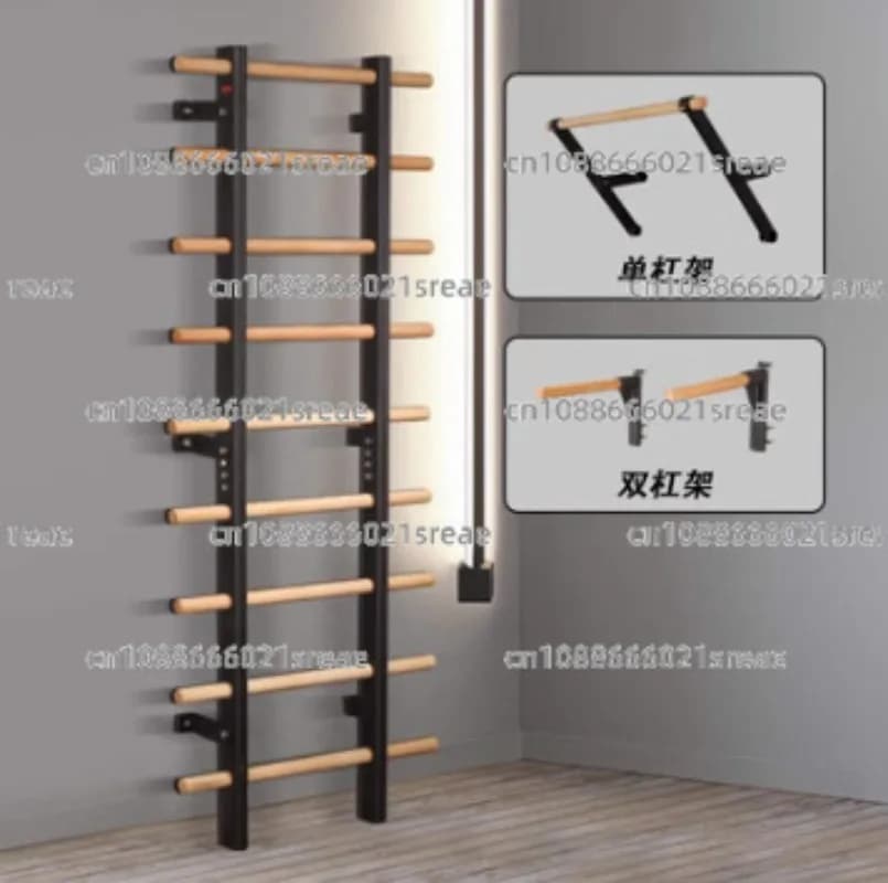 Ribbed frame in beech, pull-up ribbed frame with horizontal bar