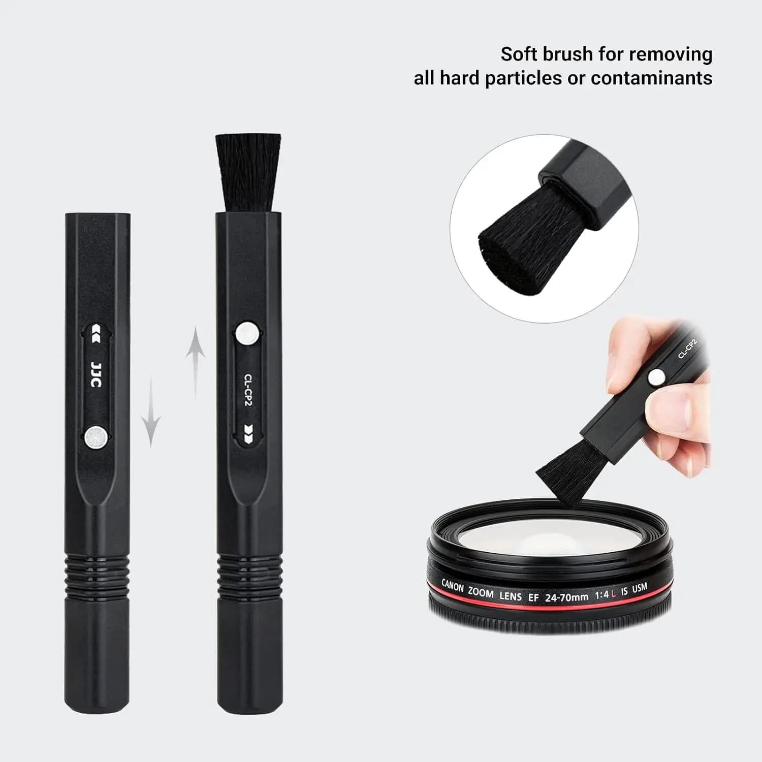 Penna per la Pulizia delle Lenti JJC, Spazzola per Filtri di Obiettivi, Videocamere, Cannocchiali Leupold, Binocoli, Tastiere, Visori VR, Schermi LCD