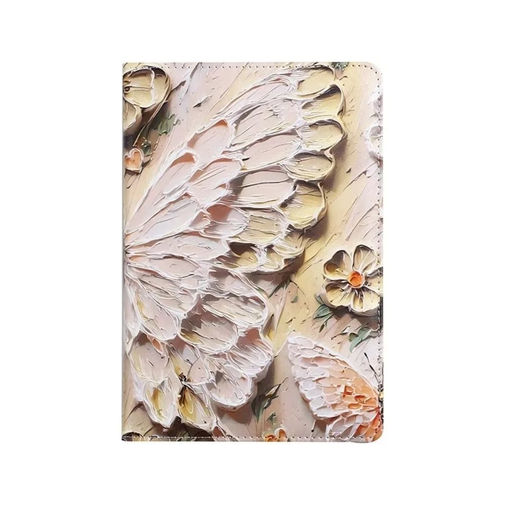 New PU Butterfly Notebook A5 Lined Pages Stationery Notepad Butterfly Oil Painting Soft Cover Notebook Student Gifts