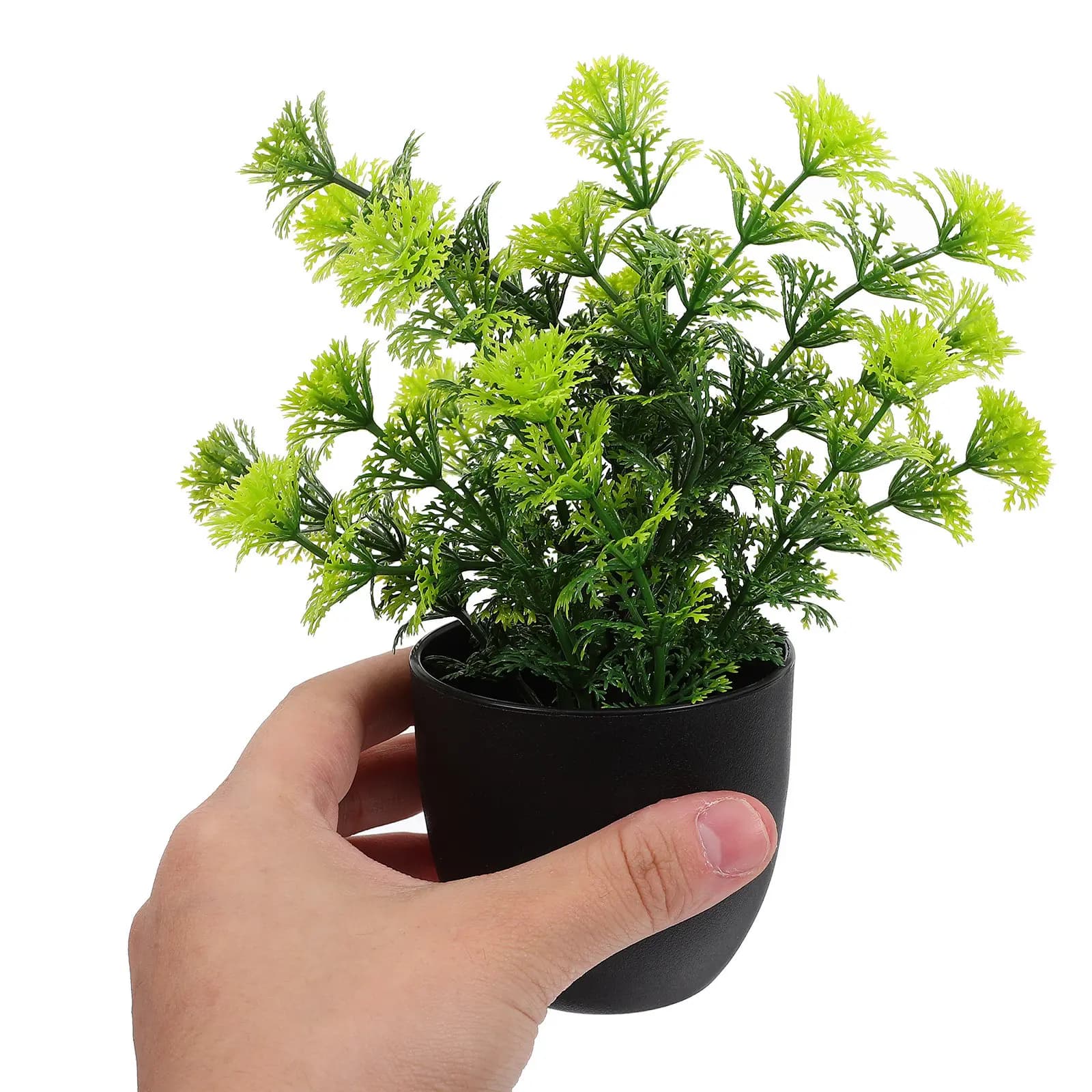 4Pcs Artificial Green Plants Bonsai Decor Potted Faux Small Plants for Home Office Garden Restaurant Living Room Decoration