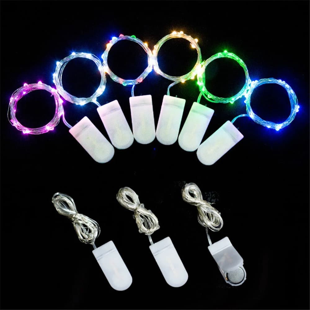 Luci della stringa del filo di rame Fata Led Ghirlanda a batteria per l'albero di Natale Decorazione natalizia della festa nuziale 1m 2m 3m 5m 10m