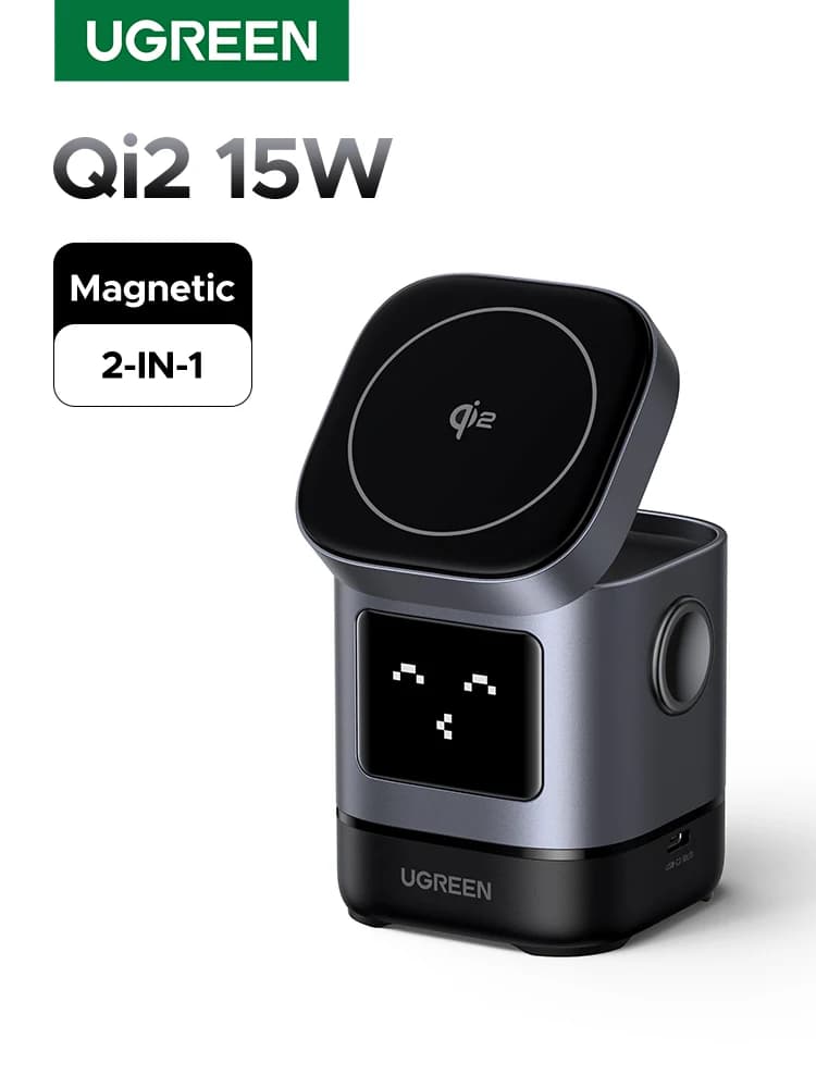 UGREEN UNO Qi2 15W Magnetic Wireless Charger Charging Stand With Cable For iPhone 16 17 Pro Max For MagSafe Fast Charging