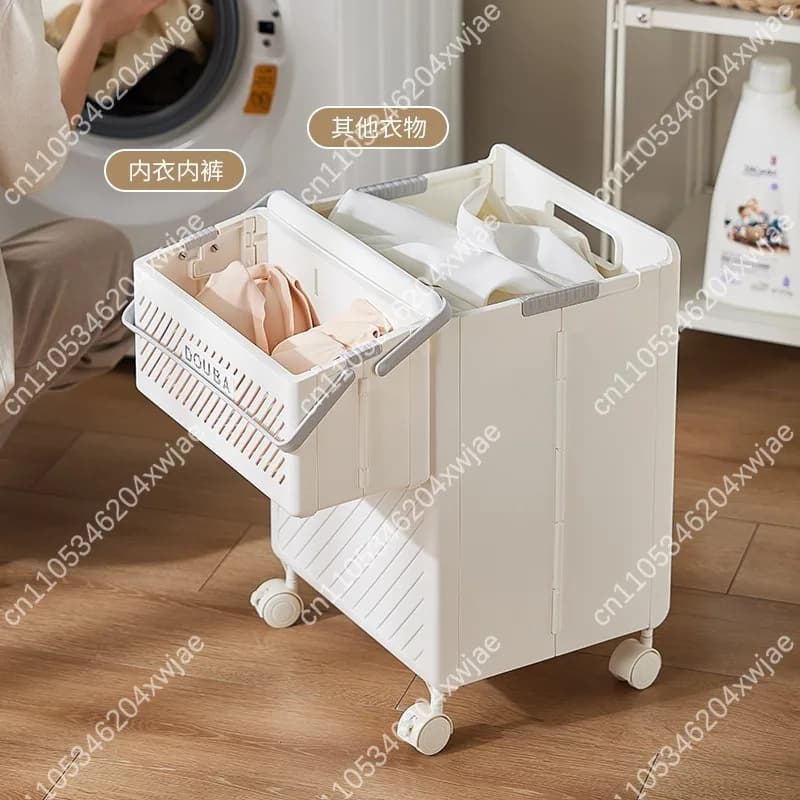 Foldable whiteboard basket with handles, large folding storage basket for the organization of the bathroom bedroom dorm
