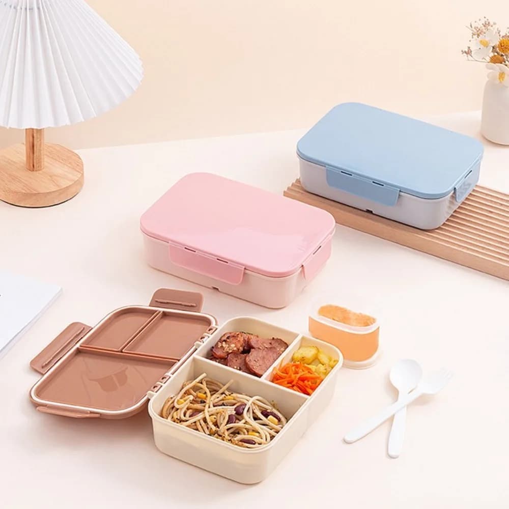 Bento Lunch Box portatile contenitori per Snack in plastica a prova di perdite con scomparti divisi con contenitore per il pranzo degli utensili