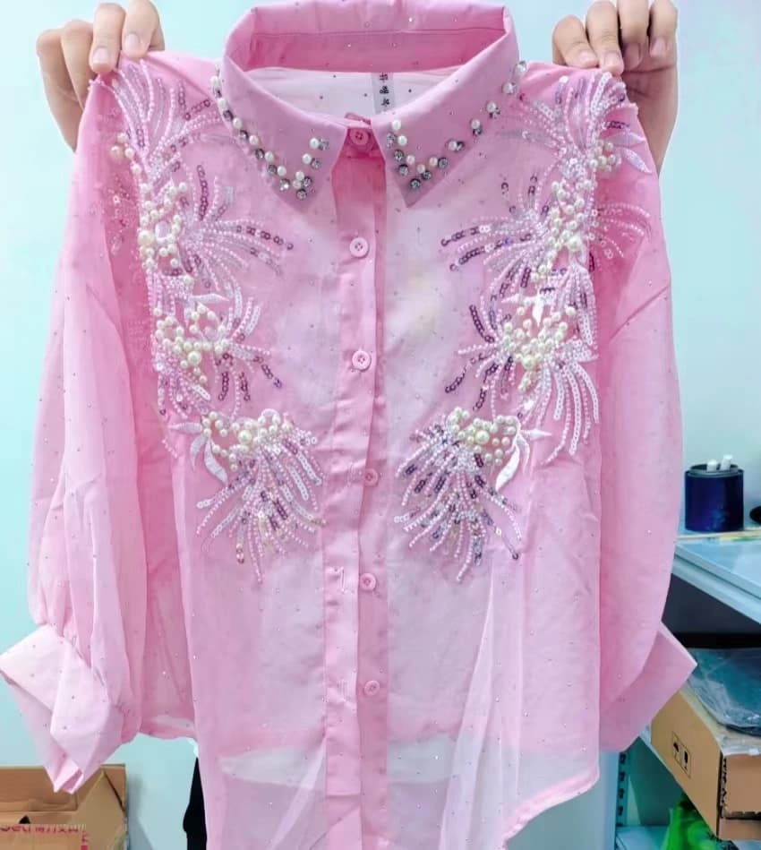 Camicie e Bluse Chic con Diamanti Scintillanti per Donna, Top Corto Primavera Estate 2026, Abbigliamento Femminile Blusas
