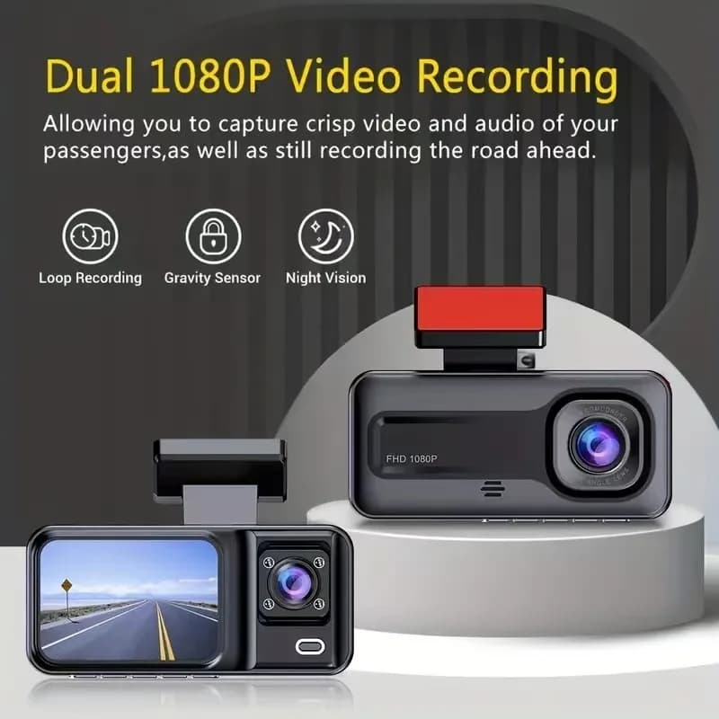 Registratore DVR per Auto HD 1080P A98, Specchietto Retrovisore con Doppia Lente, Dash Cam Anteriore e Posteriore, Videoregistratore Automatico per Auto