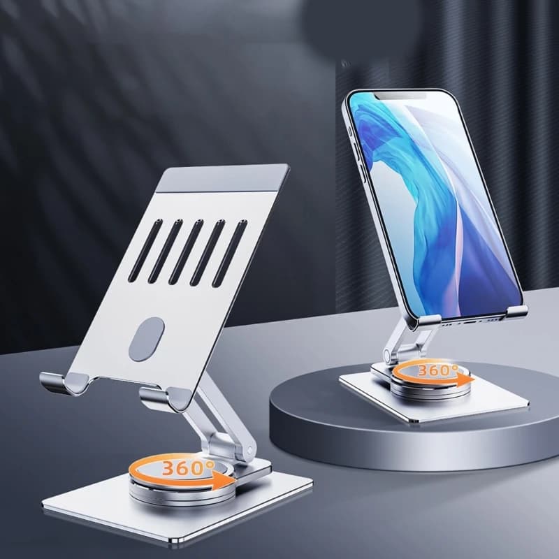 Universal Mobile Phone Holder 360 Degree Rotation Aluminum Cellphone Stand Bracket Adjustable Height Tablet Mount Stand Base