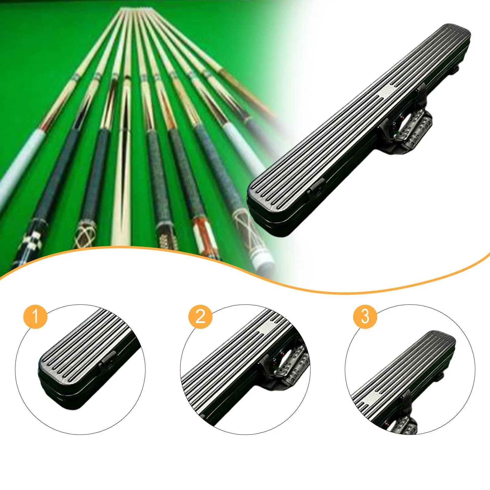 ABS Plastic Hard Shell Billiard Stick Case Heavy Duty Cue Holder for Pool Games and Billiard Storage