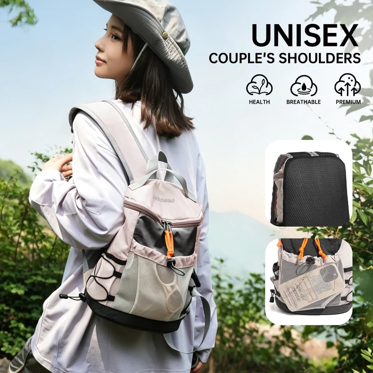 Women's Backpack with Unique Design, Bucket-Shaped Hiking Backpack for Men, Outdoor Leisure Hiking and Cycling Backpack, Cross-Border Student Backpack