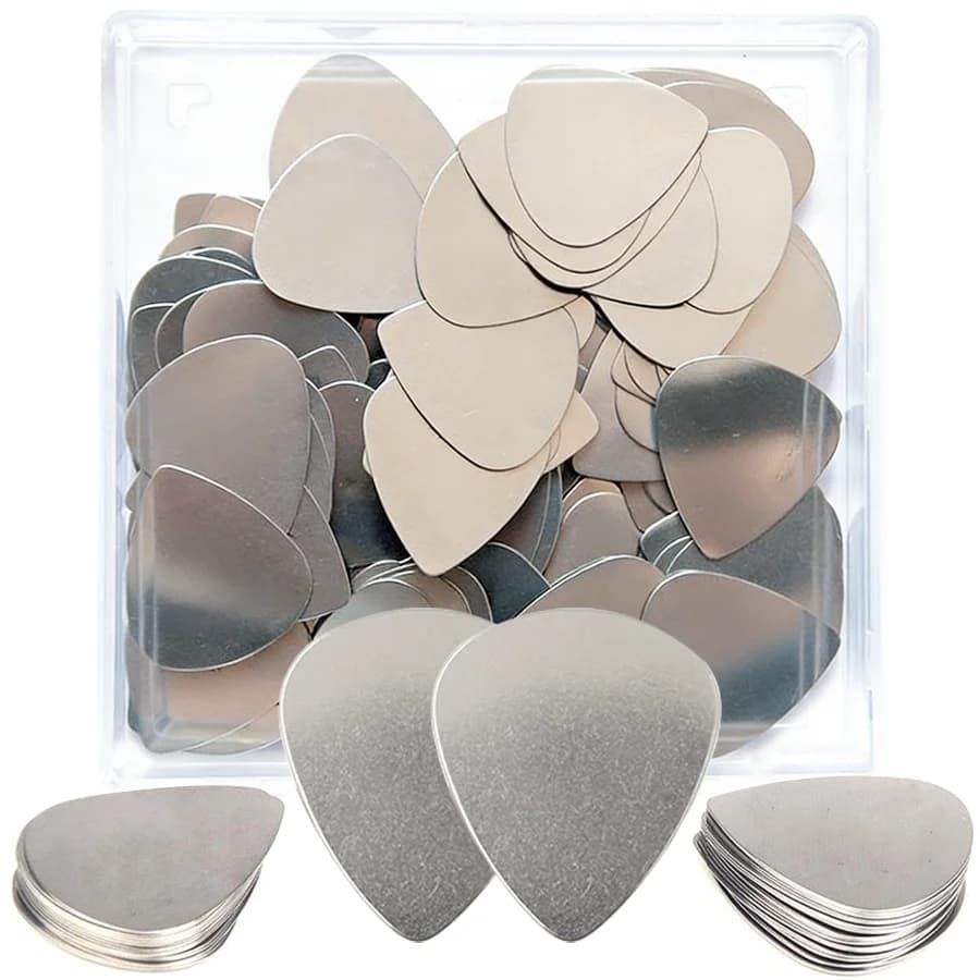 Set di 6/12/18 Plettri per Chitarra in Acciaio Inox, Spessore 0,3mm, Accessori Musicali Universali per Basso e Ukulele XJM