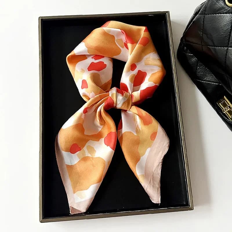 2026 70 × 70 cm Simulated Silk Square Scarf Decorative Neck Protection Scarf Versatile Waist Accessory Professional Women