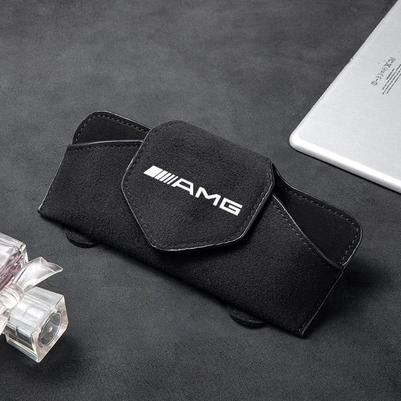 Car Sun Visor Glasses Box Sunglasses Clip Card Ticket Holder For Mercedes Benz AMG W204 W205 W211 W212 W213 W176 GLA CLA