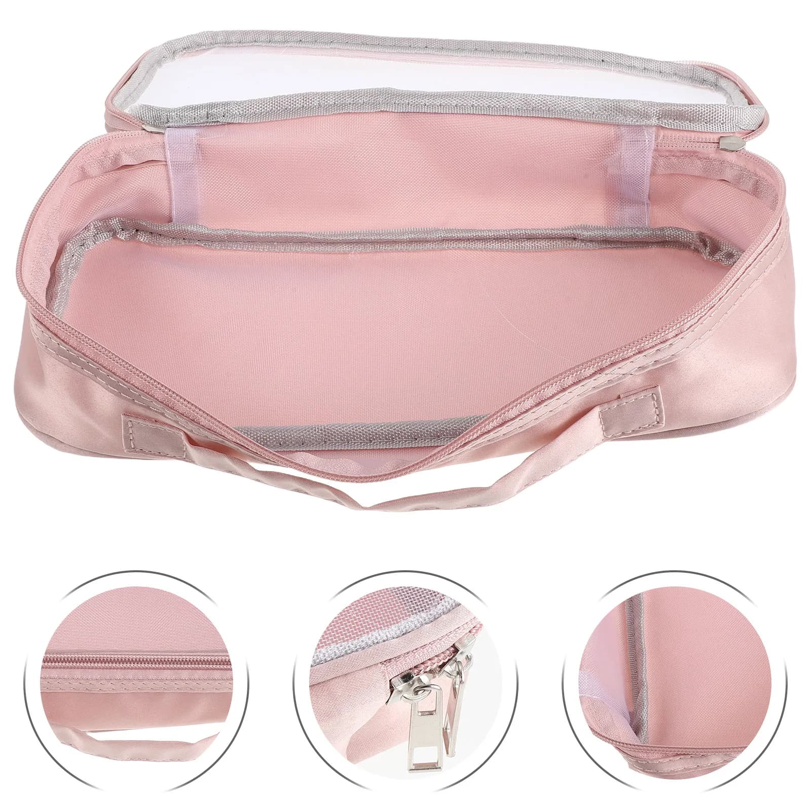 Hair Tools Travel Bag Portable Curling Iron Storage Case Pink Breathable Window Hair Dryer Organizer Holder for Travel Styling