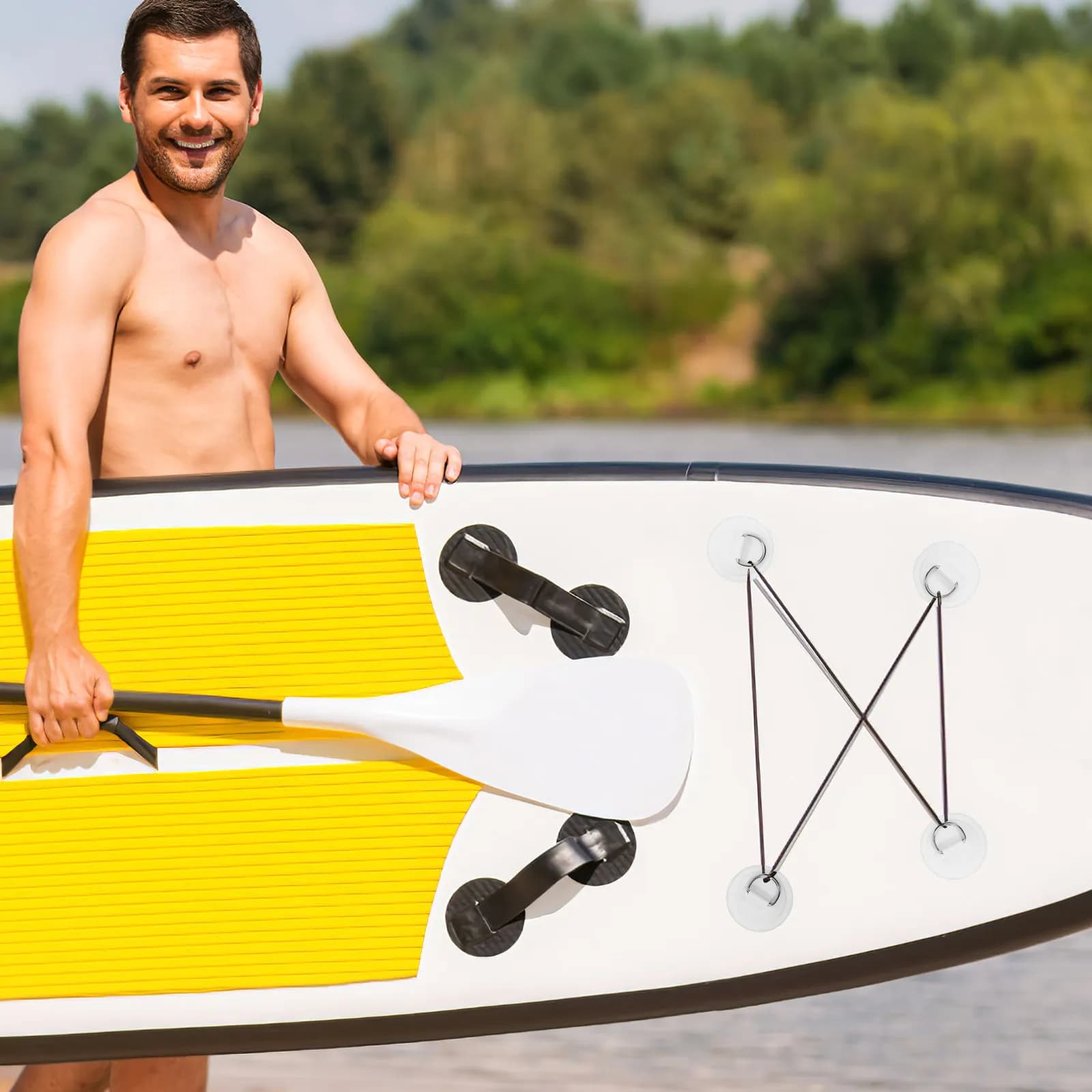 5 Pezzi Patch ad Anello a D in PVC per Montaggio Kayak, Accessori per Rafting, per Gommone, Paddle Board, Tavola da Surf
