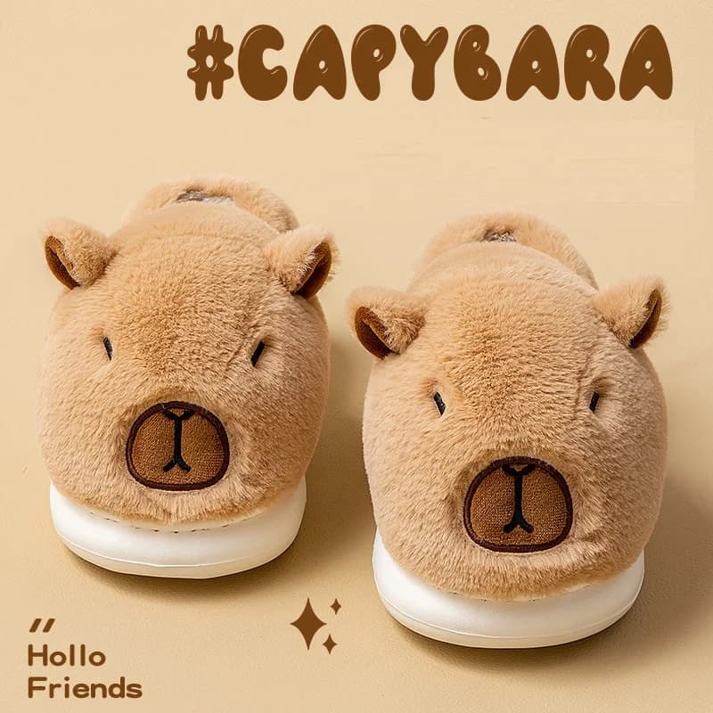 Nuove pantofole firmate capibara scarpe da casa unisex soffici pantofole invernali da donna diapositive pelose donna stivali slip on animali con schiena stretta