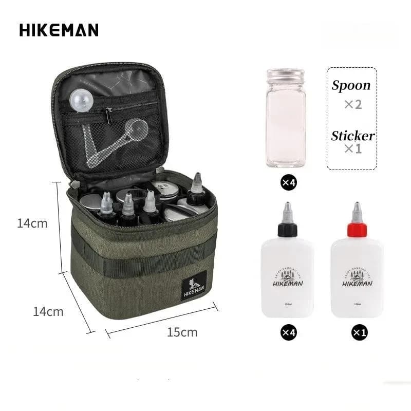 Set di 12 bottiglie di spezie portatili da esterno per campeggio/barbecue/picnic - Dispenser di olio a prova di perdite con borsa per il trasporto