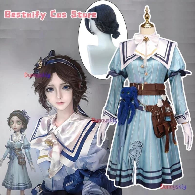 CosplayEternal Flowers ssiCostume Medievale Blu Abito da Donna Costumi Anime Quinta Diritto Dottore Parrucca di Ruolo Scarpa Prop Vestito xs