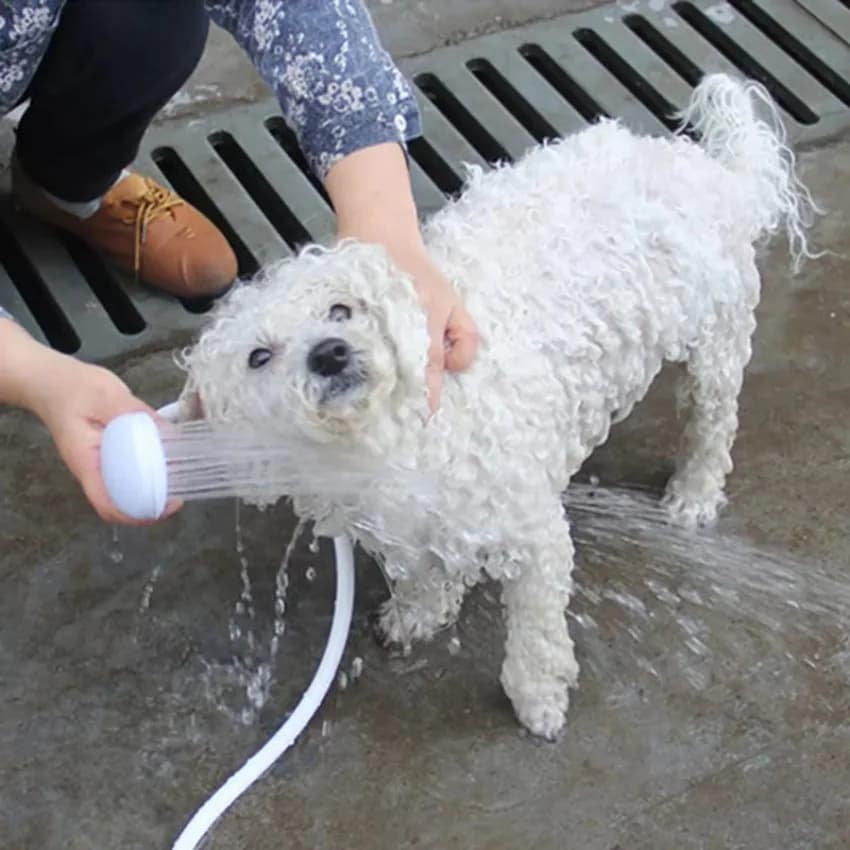 1 Pz 1.2 M Cane Pet Bagno Soffione doccia Tubo da bagno per animali Lavello Spray Filtro di scarico Lavaggio dei capelli Tagliacapelli Shampoo Cucina per animali domestici