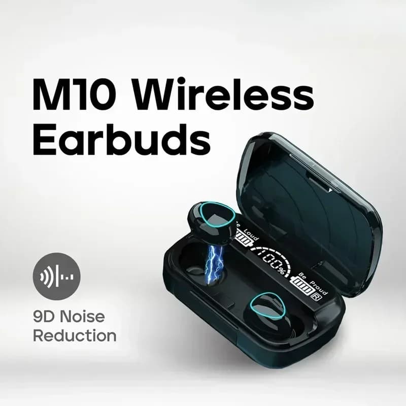 Auricolari Bluetooth wireless originali M10 - Cuffie sportive all-in-one con cancellazione del rumore, audio stereo e microfono incorporato