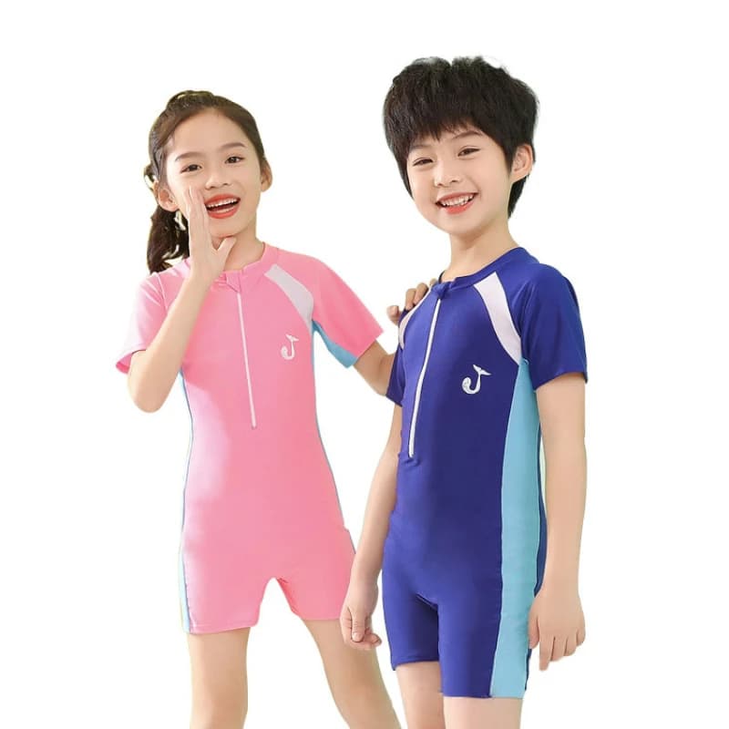 Children's Short Sleeved Full Swimwear Teenage Girls Swimwear Hot Spring Pool Swimwear for Kids