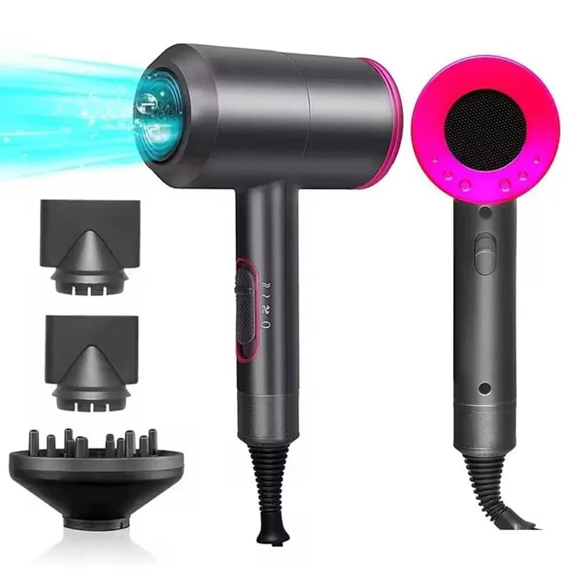 Professional Hair Dryer Strong Wind Hot air Cold air Ion Salon Hair dryer 1800w Brush Negative ions with diffuser