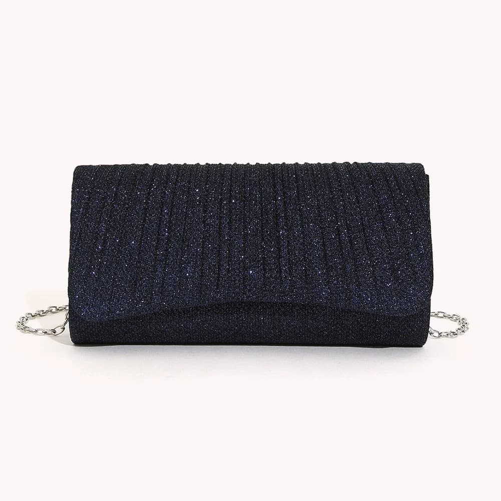 Fashionable Elegant Pouch Women's Glossy Shoulder Bag Shoulder Bags With Sparkling Chain Women's Tote Bag Chic Wedding Cocktail Bag