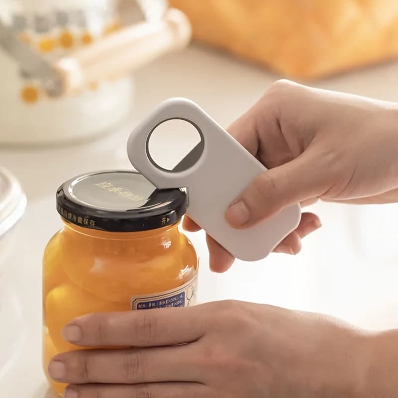 Apribottiglie in Acciaio Inox, Apriscatole e Apritappi 3-in-1 per Cucina, Rimuovi Coperchi Facile da Usare, Utensile da Bar Resistente per Birra, Bevande e Barattoli