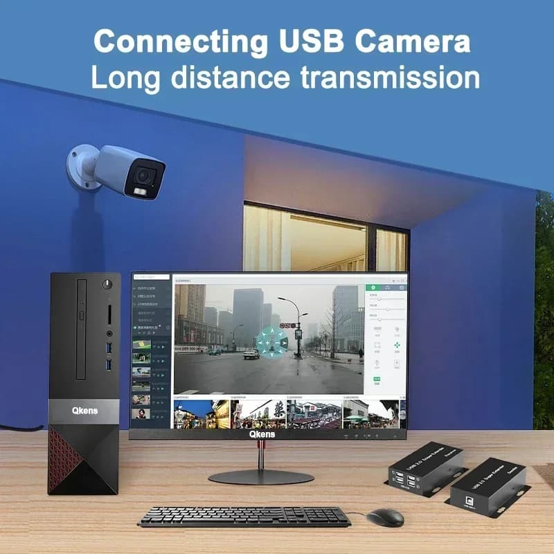 50m 4 ports USB 2.0 Extender Over Rj45 Cat6 Ethernet Cable for Laptop USB U Drive Camera Keyboard Mouse Webcam Printer Scanner