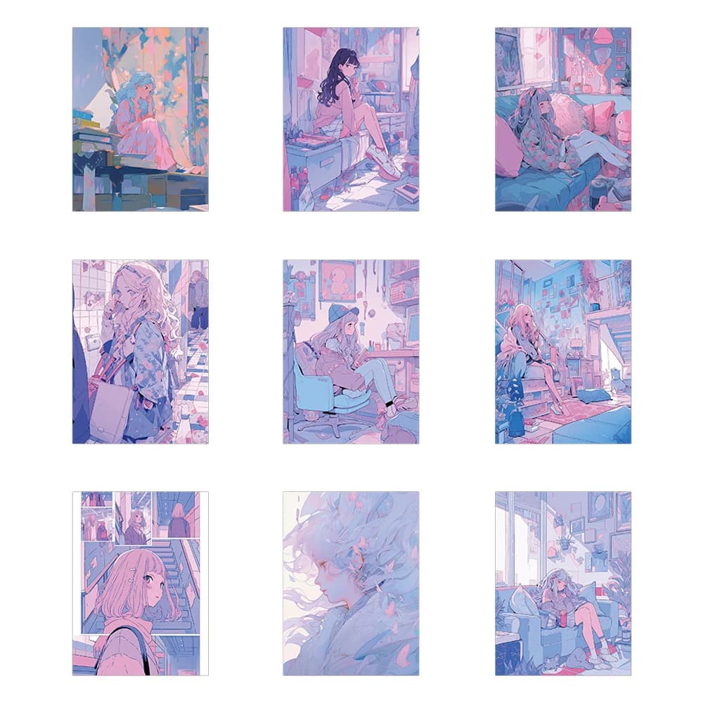 10/30/60pcs Kawaii Laser Ragazze Del Fumetto Adesivi Ins Stile Estetica Decalcomanie Scrapbooking Valigia Del Computer Portatile Del Motociclo FAI DA TE adesivo