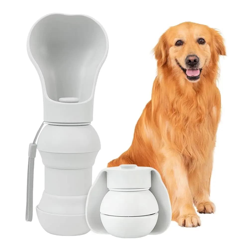 Bottiglia d'Acqua per Cani, Ciotola Portatile per Cani, Silicone Pieghevole di Grado Alimentare, Bottiglia d'Acqua da Viaggio per Animali Domestici per Passeggiate all'Aperto