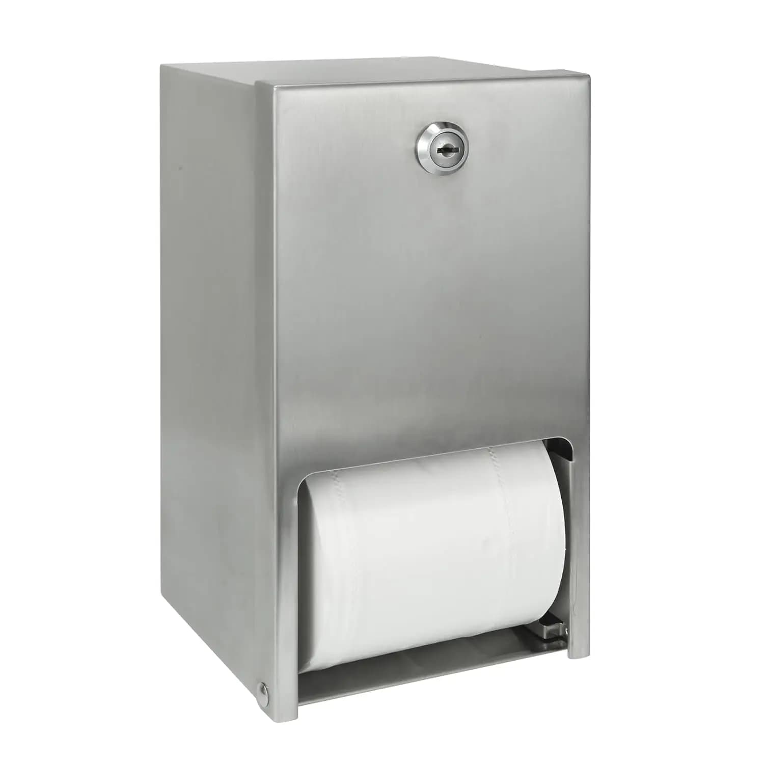Dispenser per Carta Igienica in Acciaio Inox Resistente, Porta Rotolo da Parete con Serratura per Bagni e Toilette