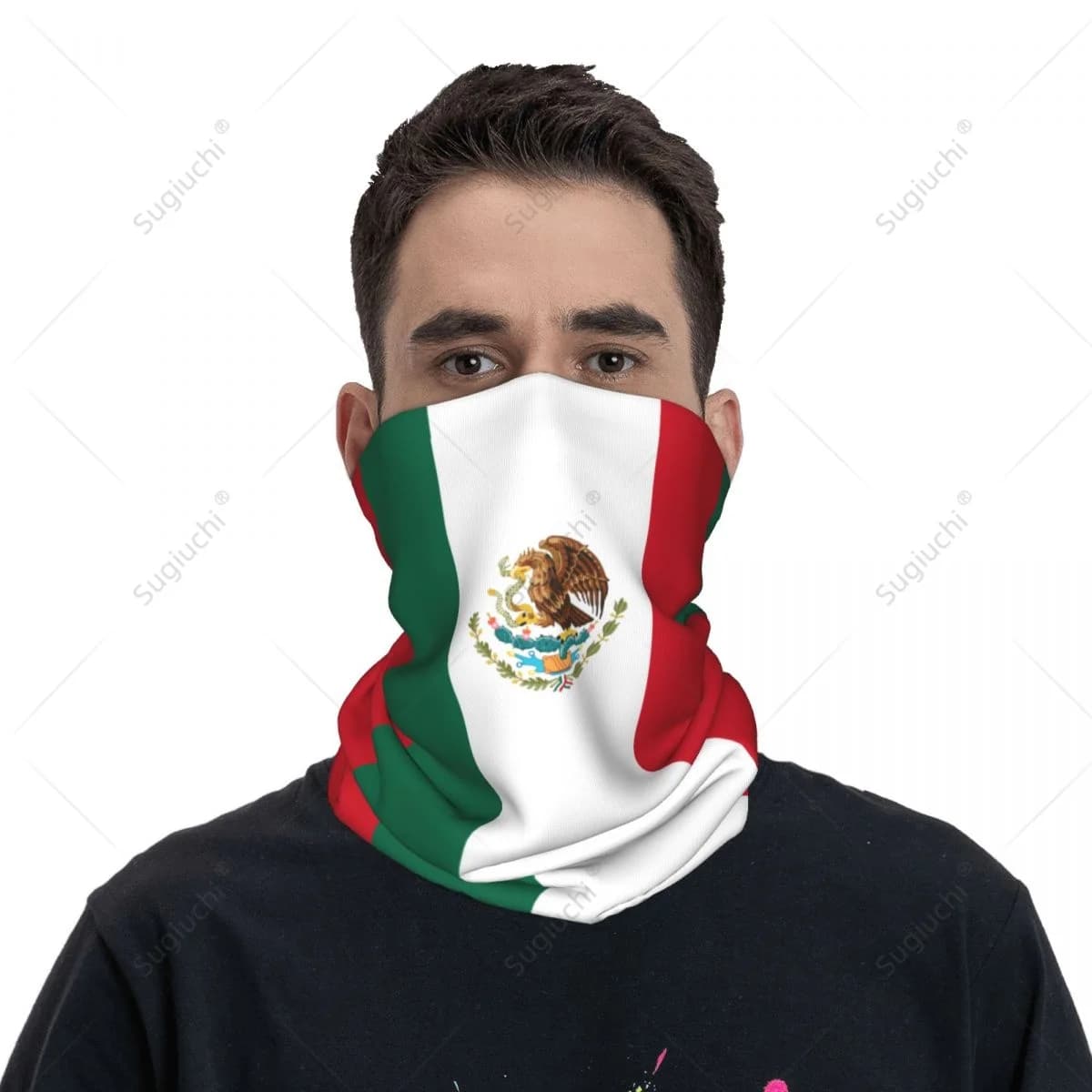 Fazzoletto da collo unisex con bandiera del Messico, sciarpa, collo, maschera, sciarpe, scaldacollo, bandana senza cuciture, copricapo, ciclismo, escursionismo