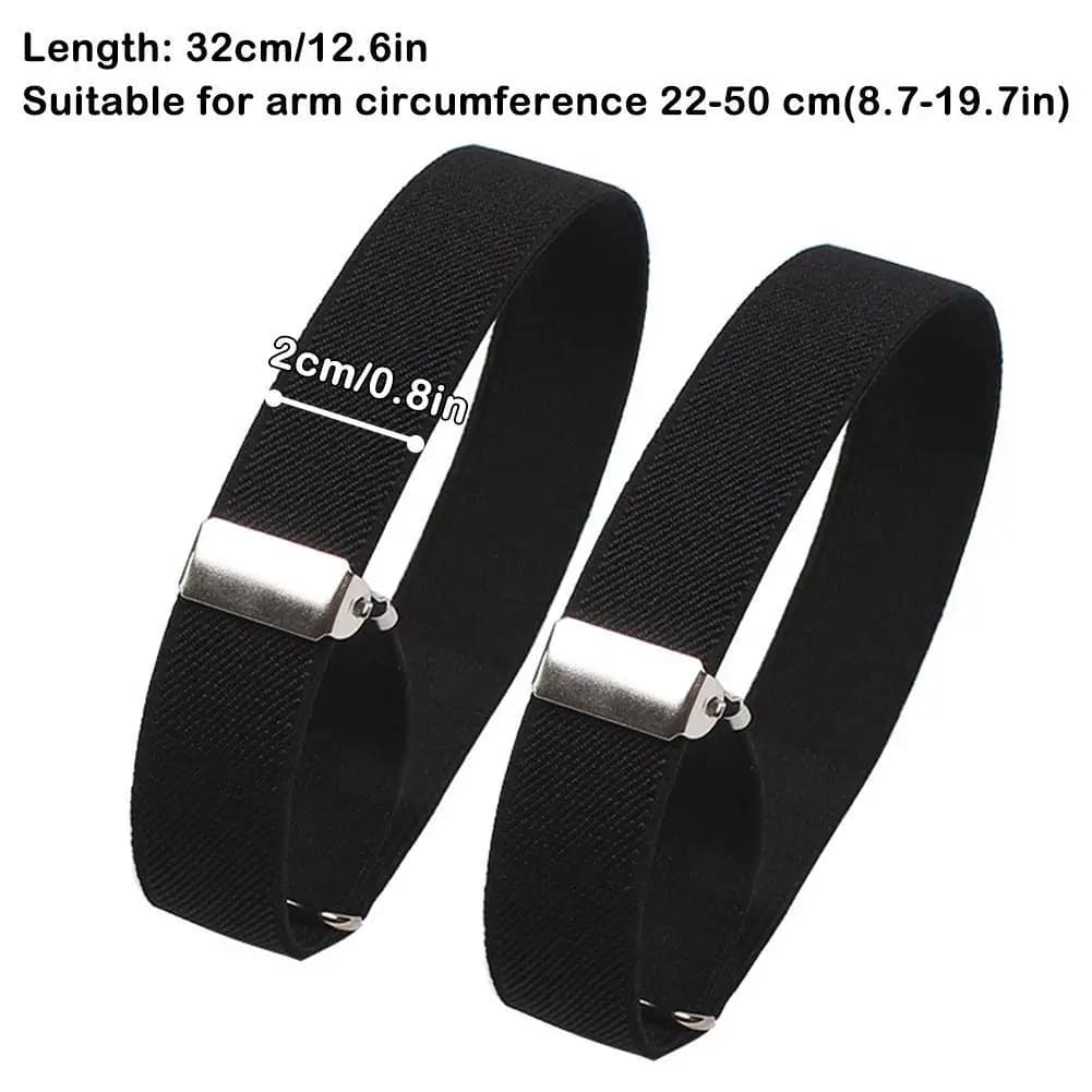 2 Plus Sizes Adjustable Elastic Sleeves for Shirt Sleeves, for Men and Women, Holiday and Wedding Clothing Accessories