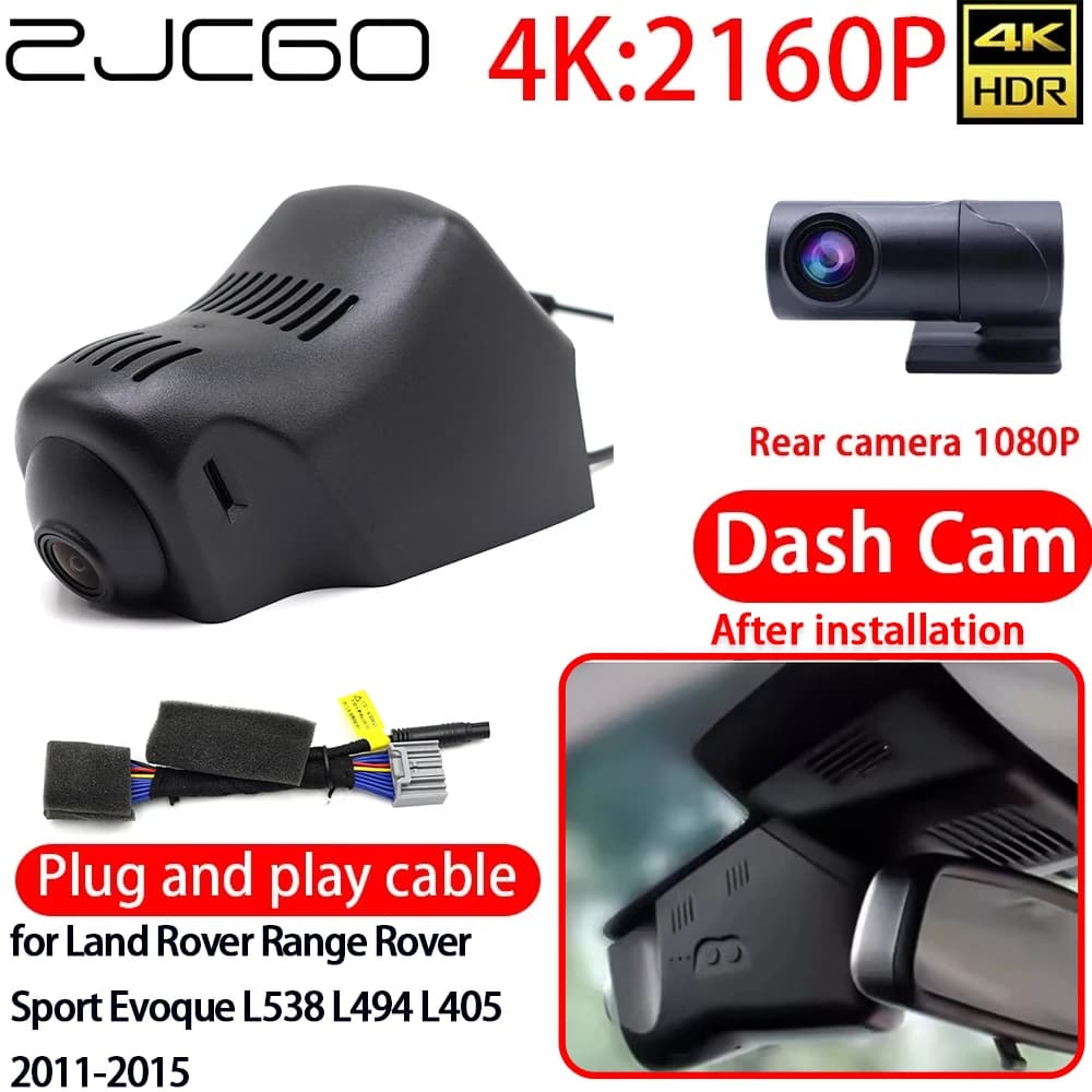 4K Car DVR Camera with Wifi, Sony Objective, 24h Monitor for Land Rover Range Rover Sport Evoque L538 L494 L405 2011-2015