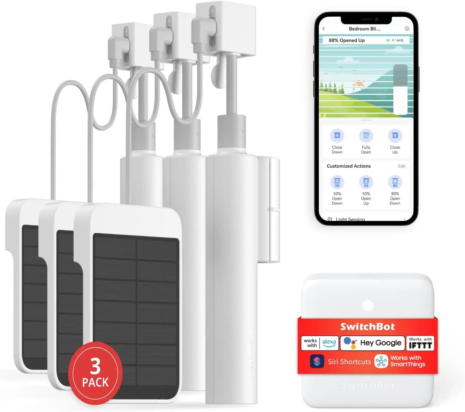 Kit Tende Motorizzate Elettriche Intelligenti con Telecomando WiFi, Alimentazione Solare, Compatibile con Alexa/Google/Siri, Sensore Luce e Controllo di Gruppo
