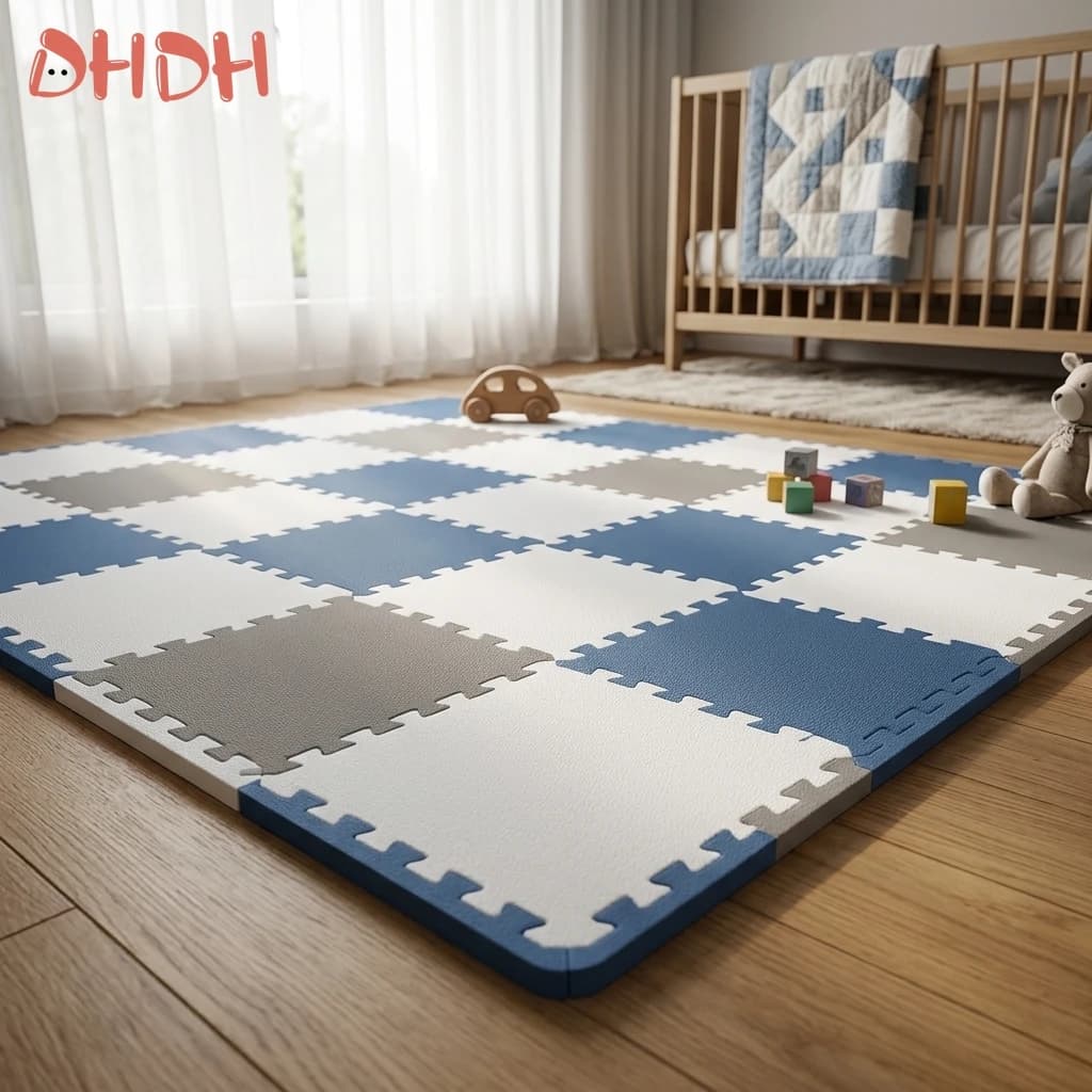 Tappeto Gioco Premium Spesso 2,5 cm per Bambini, Piastrelle in Schiuma EVA a Incastro Antiscivolo, Tappeto Puzzle per la Sicurezza dei Bambini in Camera da Letto e Pavimento