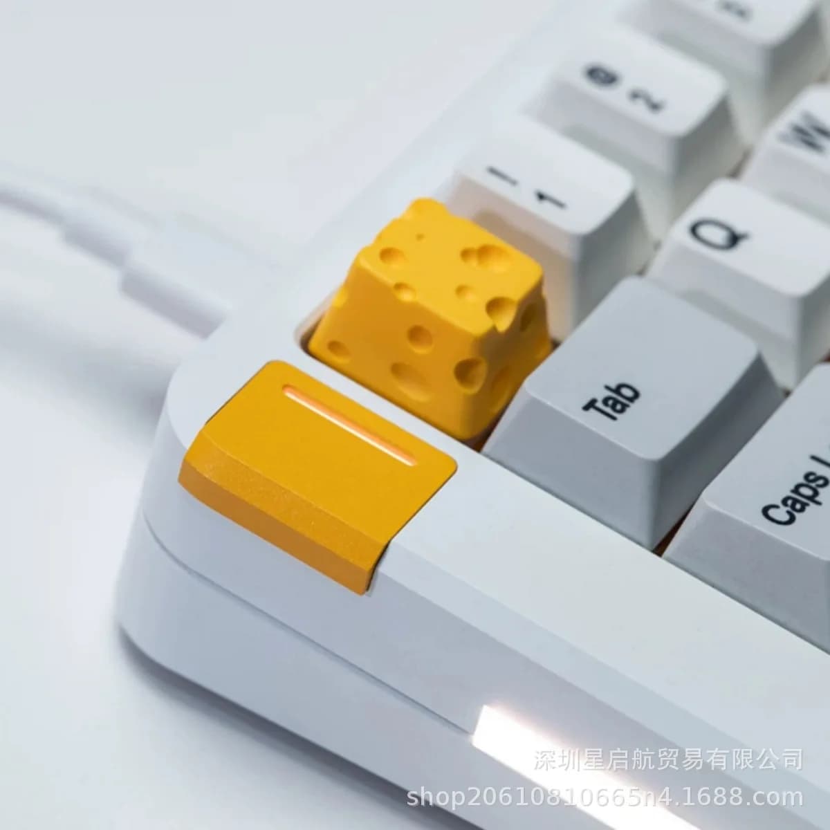 Epoxy handmade resin cheese keycaps cute play food personality cross axis mechanical keyboard keycaps